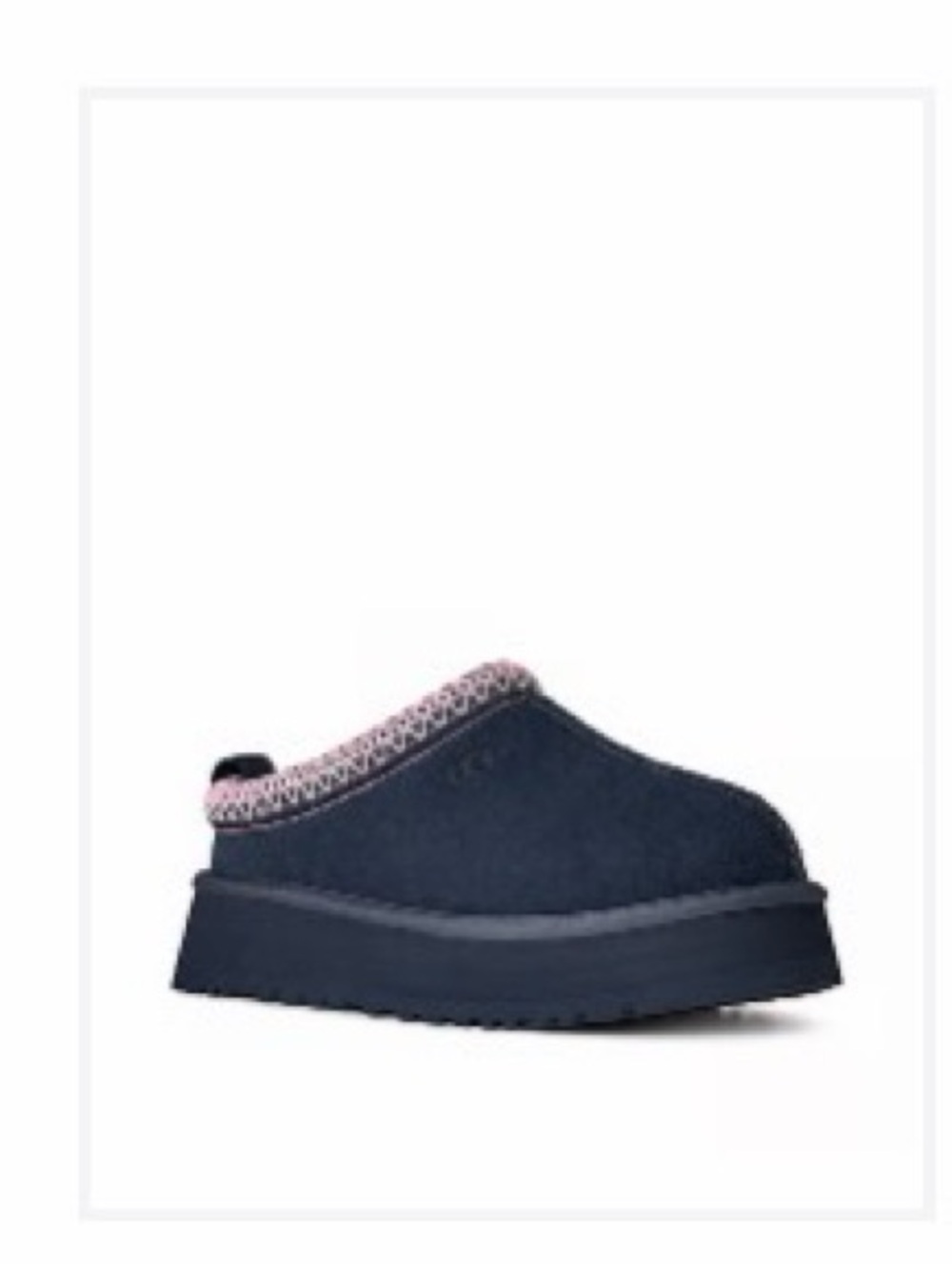 UGG Tazz platform slippers Navy Slip-On Platform Mule with Pink Trim